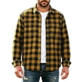 thumbnail image 5 of Mens Plaid Button Down Dress Shirt Regular Fit Long Sleeve Shirts Casual Checkered Two Pockets Work Tops Fall Clothes(Yellow,M), 5 of 6