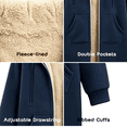 thumbnail image 3 of Inverlee Womens Sherpa Lined Hooded Coat Zip Up Long Jacket Winter Warm Outerwear Navy (S-3XL), 3 of 9