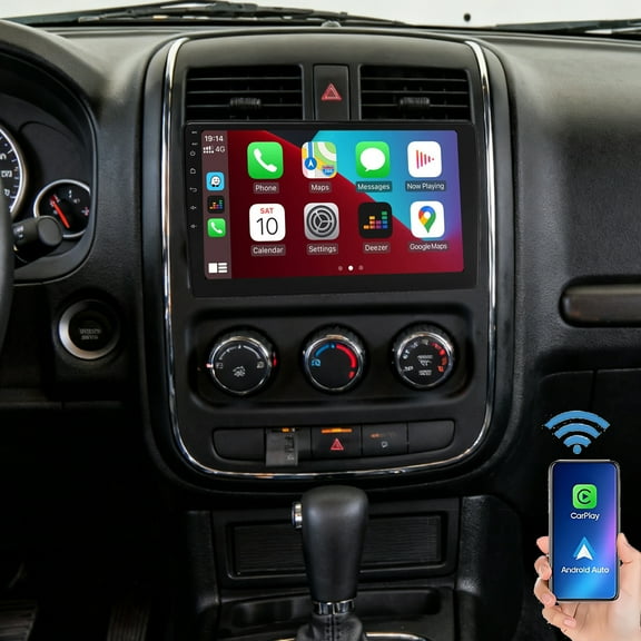 Gsuatey Car Radio Stereo for Jeep Patriot 2009-2017 with Wireless Carplay Android Auto, Android 13 10.1 inch HD Touch Screen Support Bluetooth//GPS/WiFi/Back-up Camera/SWC/FM