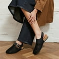 thumbnail image 3 of Women's Cushioned Genuine Leather Perforated Slingback Buckle Comfort Clogs Cork Footbed, 3 of 6