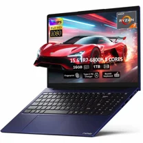 15.6" IPS FHD-Gaming-Laptop, 8 Cores AMD Ryzen 7 6800H 16GB DDR5 RAM 1TB SSD (Beat i7-12700H, Up to 4.7GHz) AMD Radeon 680M GPU-Computer with 100W GaN Type-C Backlit Keyboard Fingerprint