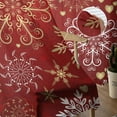 thumbnail image 5 of Christmas Red Semi Sheer Curtains 96 Inch Length 2 Panels Set, Xmas Winter Snowflakes New Year Holiday Sheer Kitchen Curtain Privacy Voile Window Curtain for Living Room Bedroom Rod Pocket Drapes, 5 of 7