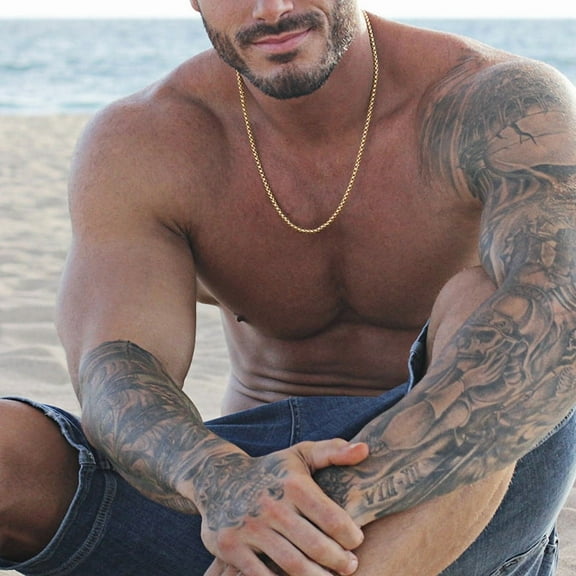 Fashion New Box Chain Necklace For Men Women Punk 14K Yellow Gold Long Choker Necklace Male Hip Hop Jewelry Gift