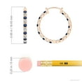thumbnail image 3 of ANGARA Natural Sapphire & Diamond Inside Out Hoop Earrings in 14K Rose Gold for Women (Size-1.5mm) | September Birthstone, Anniversary, Jewelry Gift for Women | Natural Blue Sapphire Earrings, 3 of 8
