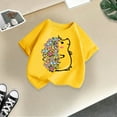 thumbnail image 5 of Toddler Girl Shirts Kid Outwear Graphic Round Neck Short Sleeve Tee Summer Casual Girls' Tops, Tees Yellow 3 Years-4 Years, 5 of 5