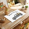 thumbnail image 4 of Happy Easter Placemats Set of 12, Funny Bunny Leopard Egg Black Buffalo Check Plaid Truck Heat Insulated Linen Place Mats, Washable Stain-Proof Table Mats for Dining Tables Holiday Decor 13x19 Inches, 4 of 9