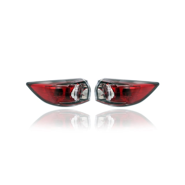 Tail Light Assembly - Compatible/Replacement for '10-13 Mazda Mazda3 Hatchback I/S/Sport/Touring - Halogen, Outer On Body - Pair, Left Driver + Right Passenger Set - BBN751150D, BBN751160D