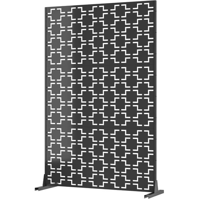 YUSAZENS 47x72 Inch Galvanized Steel Garden Screen Panel Square Pattern Metal Privacy Fence for Outdoor Yard Patio Landscape Decoration