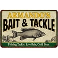 thumbnail image 1 of ARMANDO'S Bait & Tackle Sign 12 x 18 Matte Finish Metal 112180016261, 1 of 1
