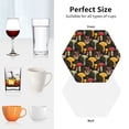 thumbnail image 6 of Lsque Mushrooms And Fern Stems Pattern 4" Drink Coasters Set of 4, PVC Leather Absorbent Coasters, Table Coaster Set Decorative Coffee Cup Coasters Housewarming Gift -Hexagon, 6 of 6