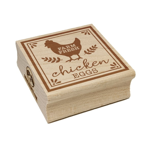 Farm Fresh Chicken Eggs for Carton Label Square Rubber Stamp Stamping Scrapbooking Crafting - Small 1.25in