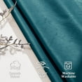 thumbnail image 3 of JIUZHEN Teal Room Darkening Velvet Curtains 90 inches Long for Living Room, Soft Rod Pocket Thick Noise Reducing Window Drapes for Bedroom Home Office, 52W x 90L, Set of 2 Panels with Tiebacks, 3 of 11