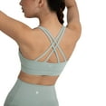 thumbnail image 5 of YITTY Active Women's UltraLuxe Strappy Medium Impact Bra, Athleisure, 4-Way-Stretch, Sage Grey, M, 5 of 7