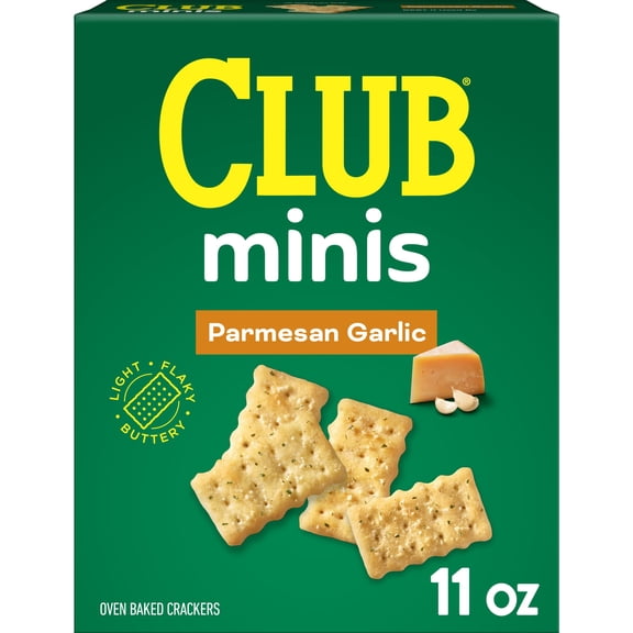Club Minis Parmesan Garlic Crackers, Lunch Snacks, 11 oz
