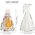 thumbnail image 3 of 1 Pcs Hanging Towels, Dish Towels Amazing Floral Art Fox On Beige Absorbent Hand Towels with Hanging Loop Washcloth for Bathroom Kitchen, 3 of 7