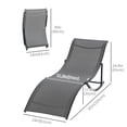 thumbnail image 3 of Outsunny Chaises Longues d'Extérieur Pliables en Forme de S - Ensemble de 2, Gris Foncé, 3 of 10