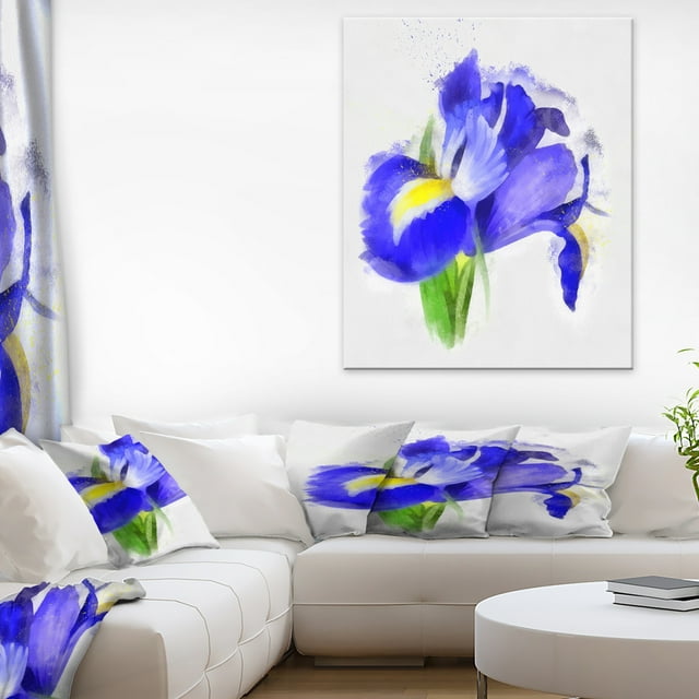 Bloomy Rose Aquarelle Bleue - Impression sur Toile Florale