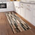thumbnail image 2 of Bravado Indoor/Outdoor Brown Modern Color Block 2’3" x 7’6" Non-Skid Runner Rug, 2 of 8