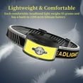 thumbnail image 4 of Rechargeable Headlamp Flashlight, 5000 Lumen Headlight, 3 Beam Led Headlamp,6 Lighting Modes, Lightweight Waterproof Light Bar Headlamp, Suitable for Outdoor, Running, Fishing, Camping (2 Packs), 4 of 7