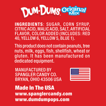 Dum Dums Original Flavor Mix Lollipops & Suckers, Party Candy Hard Candy, 300 Count 51 oz Bag