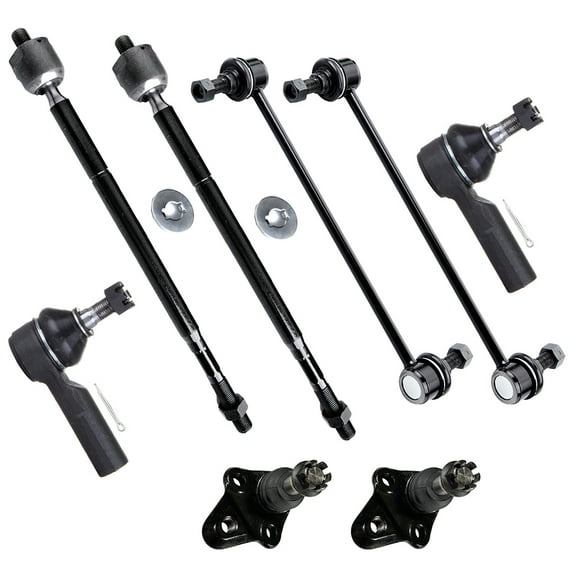 SCITOO 8pcs Suspension Kit 2 Front Sway Bar Link 2 Lower Ball Joint 2 Tie Rod End Fit For Toyota Matrix For Pontiac Vibe 2003 2004 2005 2006 2007 2008 ES3713 EV800058 K90309 K80230