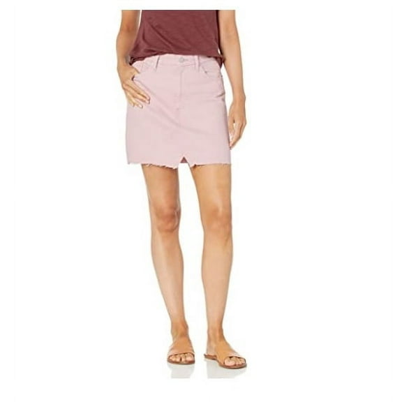 Lucky Brand Women's Old Favorite Distressed-Hem Cotton Mini Skirt Pink 29, $70