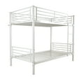thumbnail image 3 of Ktaxon Twin Over Twin Metal Bunk Bed with Ladder, 13-Inch Guardrails, No Box Spring Needed, Space-Saving, White, 3 of 7
