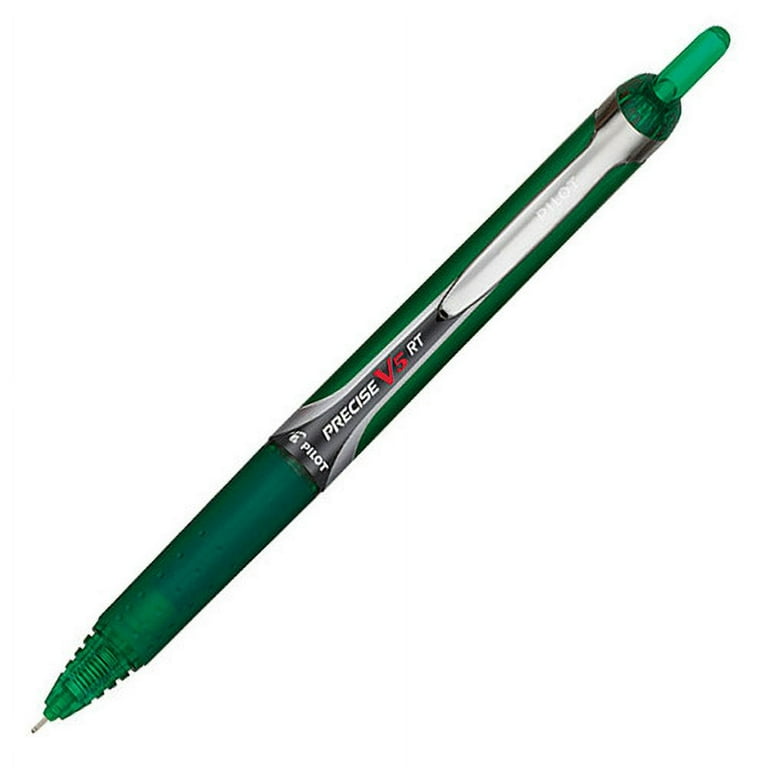 Pilot Precise V5 RT Premium Rolling Ball Pens - Extra Fine Pen Point - 0.5 mm Pen Point Size - Needle Pen Point Style - Refillable - Retractable - Green Liquid Ink - Green Barrel - 1 Dozen Pilot Precise V5 RT Premium Rolling Ball Pens - Extra Fine Pen Point - 0.5 mm Pen Point Size - Needle Pen Point Style - Refillable - Retractable - Green Liquid Ink - Green Barrel - 1 Dozen