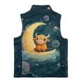 thumbnail image 5 of Xixirimido Cow Moon Galaxy Pattern Boys Girls Full Zip Fleece Vest Sleeveless Stand Collar Outwear Warm Jacket with Pockets for 4T, 5 of 6