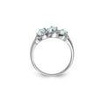 thumbnail image 2 of Gem & Harmony Three Stone Aquamarine Ring 3/5 Carat (Ctw) in Sterling Silver for Women, 2 of 5