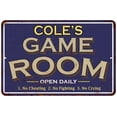 thumbnail image 1 of COLE'S Blue Game Room Sign Metal Wall Decor 8x12 108120002083, 1 of 1