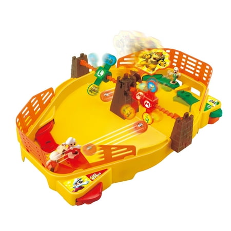 Epoch Games Super Mario Fire Mario Stadium, Tabletop Skill and Action Game with Collectible Super Mario Action Figures