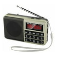 thumbnail image 2 of FM/AM(MW)/SW/USB/Micro-SD/MP3 Portable Radio, Radio with Large Buttons and Large Screen, Portable Radio Rechargeable 1200 mAh Battery (Blue), 2 of 4