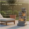 thumbnail image 4 of Teamson Home Cascading Stacked Stones Patio Water Fountain, Warm LED Light with Adjustable Flow & Electric Pump, Gray, 4 of 11