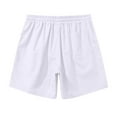thumbnail image 3 of toraway Male Solid Color Linen Shorts Pocket Design Pants Versatile Trendy Spring And Summer Pants XL, 3 of 3