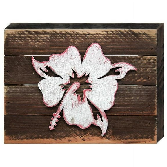 Designocracy 98421-08 Hibiscus Flower Art on Board Wall Decor