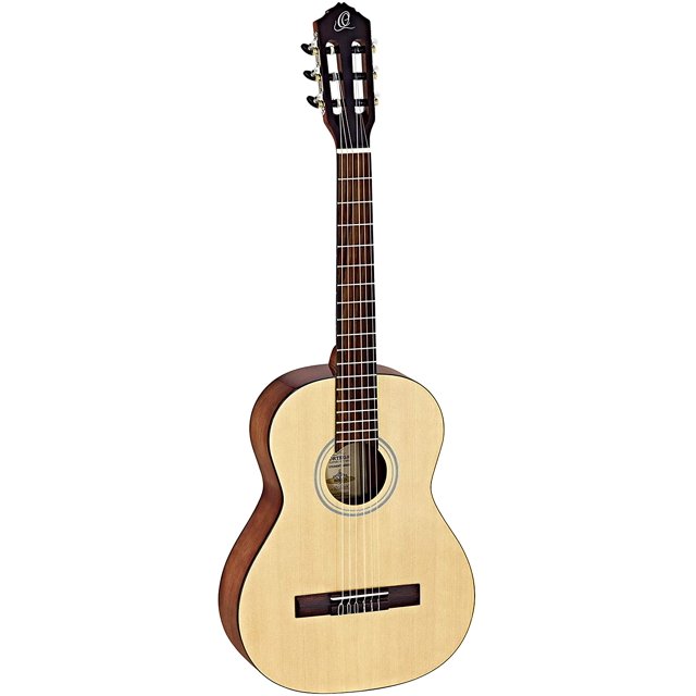 Ortega Guitars RST5-3/4 Student Series 3/4 Size Classical 6-String Guitar, Spruce Top, Catalpa Body Natural Gloss Finish
