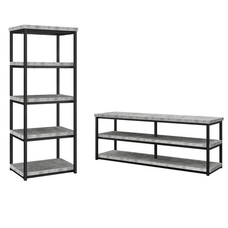 - Ameriwood Home Ashlar TV Stand with Ameriwood Home Ashlar 4 Shelf Bookcase