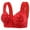 Red, variant on hoksml Women's Front-hook Bra Printed Wire-free Plus Size Full Coverage Gathered Thin Cup Underwear Everyday Bras