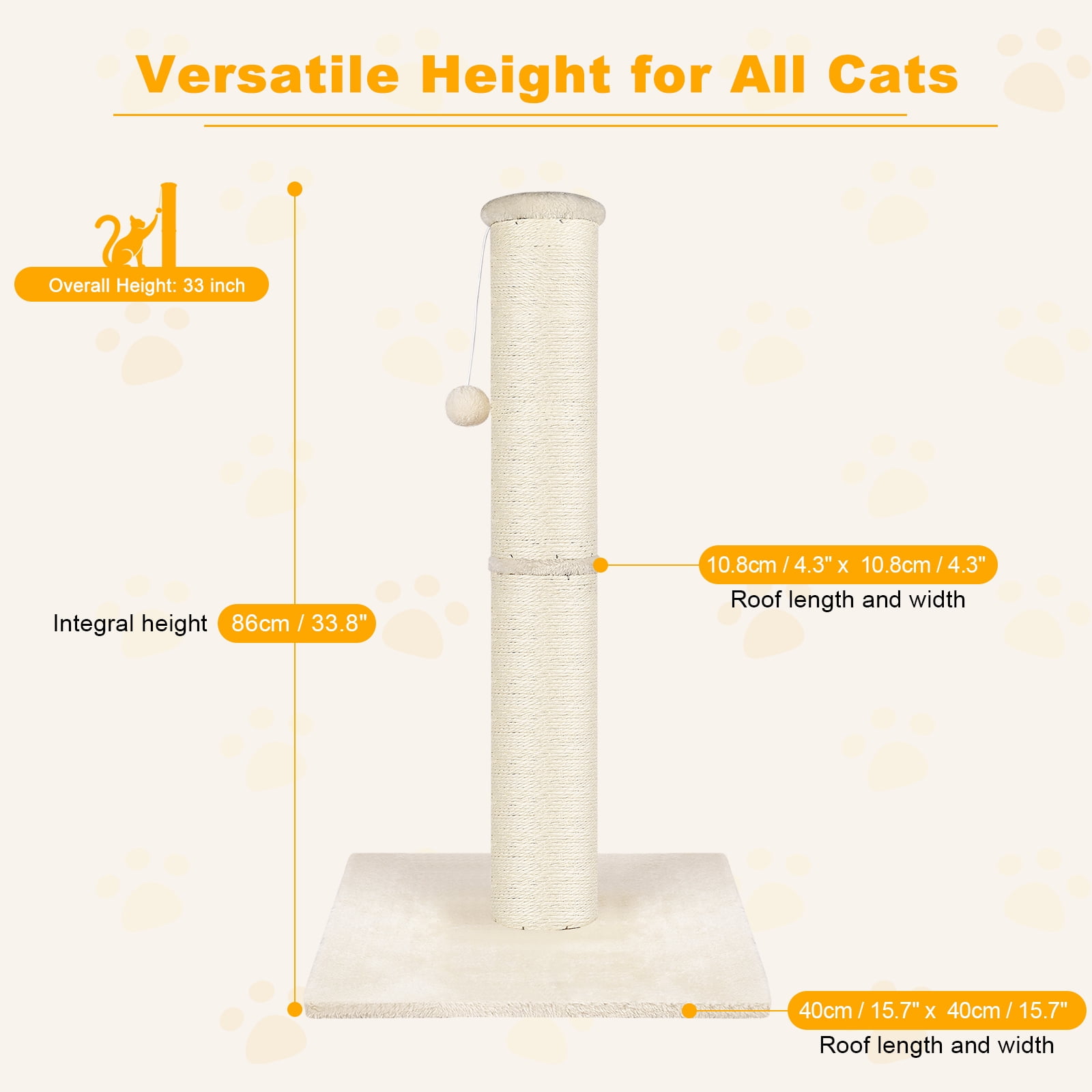 cat scratching post 34 inch mid