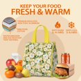 thumbnail image 5 of Pioneer Flower Floral Print Pattern Insulated Lunch Bag for Women & Adults,Large Portable Soft Cooler Lunch Bag,Thermal Food Storage Tote with Pearl Cotton,8.66L,8.75x5.75x9.5 Inch, 5 of 6