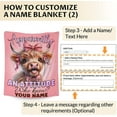 thumbnail image 6 of Custom Highland Cow Blanket with Name, 40 x 30 Inches Soft Fuzzy Blanket for Girls Boys, Highland Cow Lovers, Cozy Pink Warm Flannel Throw Blanket Bed Sofa Room Decor, Camping, Travel, Chair, 6 of 6
