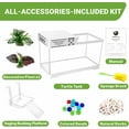 thumbnail image 4 of Aquatic Turtle Tank,Upgrade PC Turtle Tank Starter Kit, Reptile Habitat with Lid,Hanging Basking Platform, Bottom Drainage for Turtles,Crabs,Shrimps and Small Reptiles. (15.75×7.9×9''/White), 4 of 14