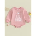 thumbnail image 2 of Bagilaanoe Newborn Baby Girl Oversized Romper Sweatshirt Long Sleeve Bodysuits Letter Print Pullover 3M 6M 12M 18M Infant Casual Tee Tops, 2 of 9
