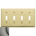 thumbnail image 1 of Baldwin 4772151 Quadruple Toggle Beveled Edge Switch Plate, Antique Nickel, 1 of 1