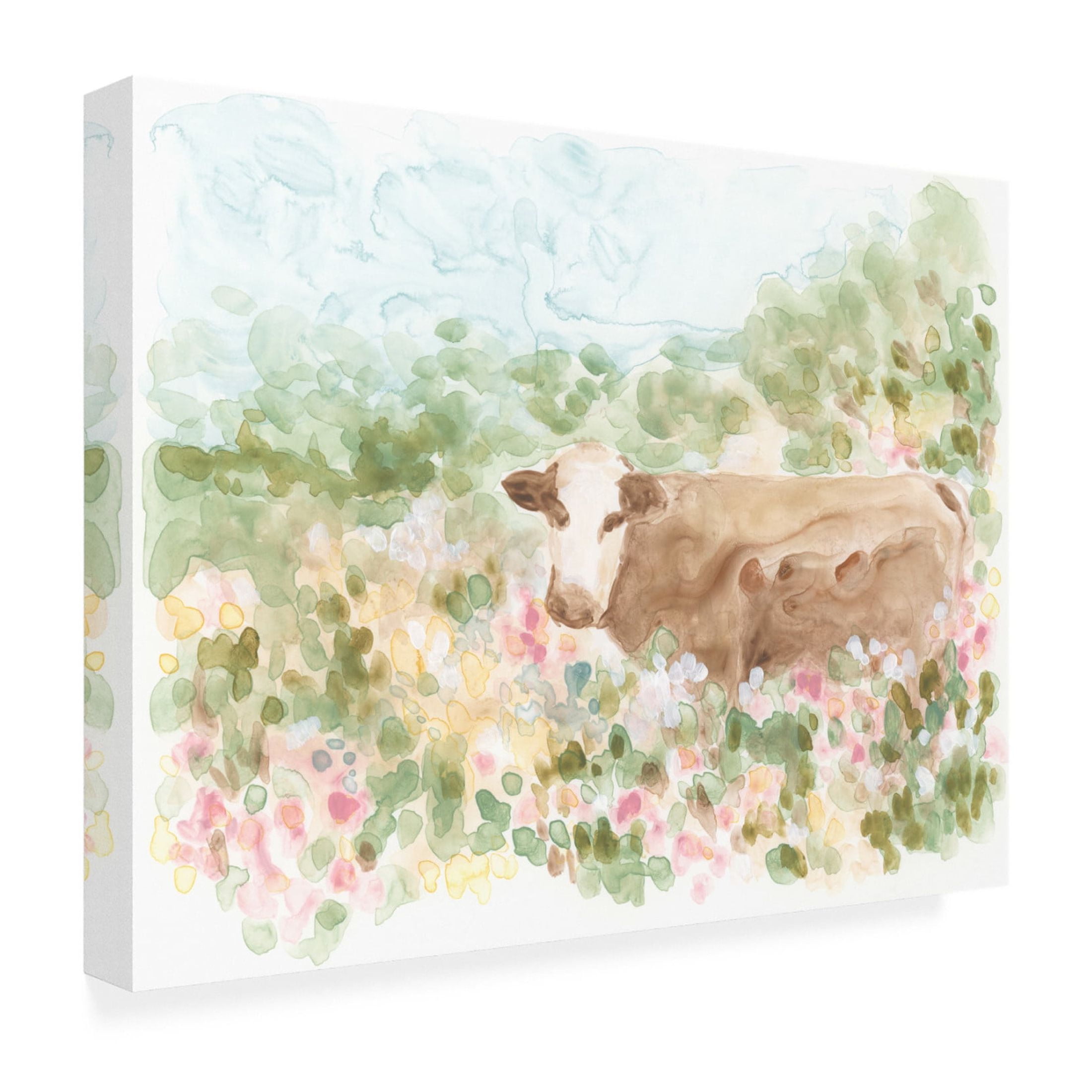 Trademark Fine Art June Erica Vess  Cow Meadow VI Canvas Wall Art