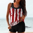 thumbnail image 2 of Miqool Womens 4th of July Two Piece Tankini Swimsuits American Flag Print Swim Top and High Waisted Boyshorts Tummy Control Bathing Suits Modest Swimwear, 2 of 5
