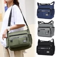 thumbnail image 3 of Durable Oxford Cloth Messenger Bag for Men Women, Waterproof Crossbody Shoulder Laptop Bag, Lightweight Leisure Travel Work Satchel with Adjustable Strap, Black Gray, 15 Inch, 3 of 10