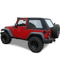 Sierra Offroad Soft Top Replacement for Jeep Wrangler JK 2007-2018 2DR Frameless, Sailcloth Vinyl, Black