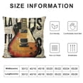 thumbnail image 5 of GOSMITH Vintage Quote Music Theme Decor Throw Pillow Covers Lettering Around Music Instruments Guitar Pattern Standard Pillowcase Decorative Couch Music Room Bed White, 5 of 5